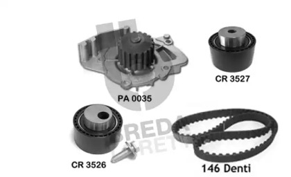 Водяной насос + комплект зубчатого ремня BREDA LORETT KPA0600A