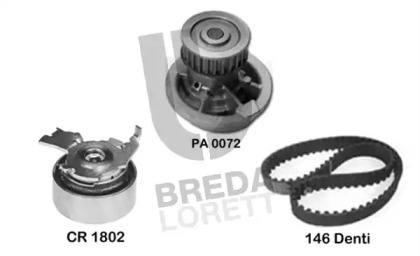 Водяной насос + комплект зубчатого ремня BREDA LORETT KPA0643A