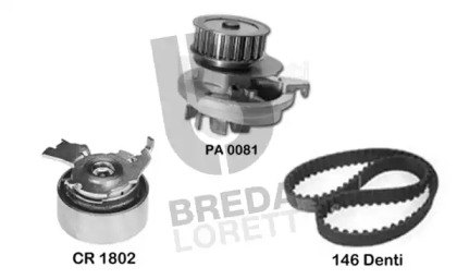 Водяной насос + комплект зубчатого ремня BREDA LORETT KPA0643C