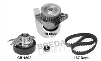 Водяной насос + комплект зубчатого ремня BREDA LORETT KPA0644A