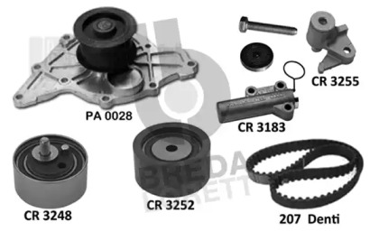 Водяной насос + комплект зубчатого ремня BREDA LORETT KPA0670A