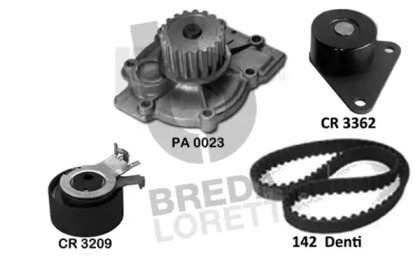 Водяной насос + комплект зубчатого ремня BREDA LORETT KPA0671A