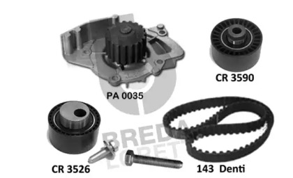 Водяной насос + комплект зубчатого ремня BREDA LORETT KPA0778A