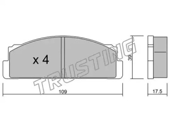 Комплект тормозных колодок TRUSTING 001.0