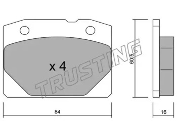Комплект тормозных колодок TRUSTING 008.0