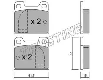 Комплект тормозных колодок TRUSTING 009.0