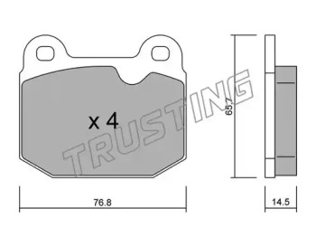 Комплект тормозных колодок TRUSTING 015.3