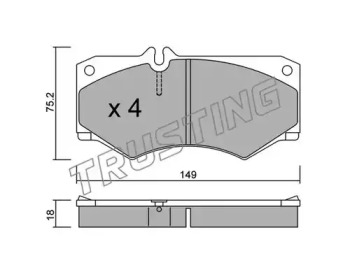 Комплект тормозных колодок TRUSTING 016.0