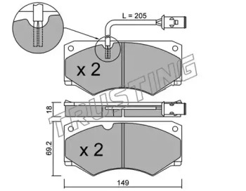 Комплект тормозных колодок TRUSTING 016.2