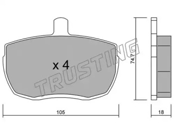 Комплект тормозных колодок TRUSTING 018.0