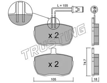 Комплект тормозных колодок TRUSTING 018.1