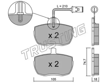 Комплект тормозных колодок TRUSTING 018.2