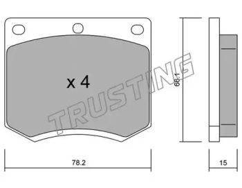 Комплект тормозных колодок TRUSTING 025.0