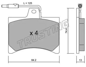 Комплект тормозных колодок TRUSTING 027.0