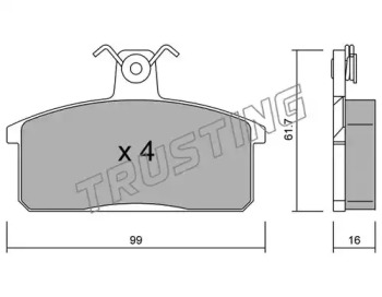 Комплект тормозных колодок TRUSTING 028.0