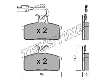 Комплект тормозных колодок TRUSTING 028.1
