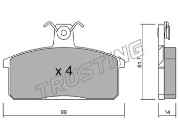Комплект тормозных колодок TRUSTING 028.4
