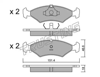 Комплект тормозных колодок, дисковый тормоз TRUSTING 031.0
