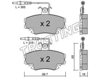 Комплект тормозных колодок TRUSTING 034.1