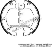 Комплект тормозных колодок, стояночная тормозная система TRUSTING 034.120K
