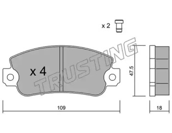 Комплект тормозных колодок TRUSTING 035.1