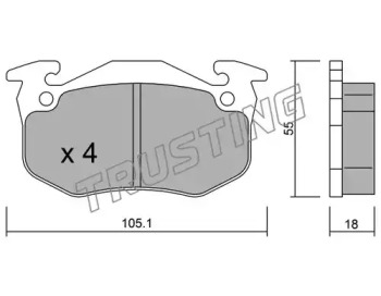 Комплект тормозных колодок TRUSTING 038.4