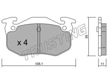 Комплект тормозных колодок TRUSTING 040.2
