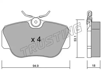 Комплект тормозных колодок TRUSTING 043.0