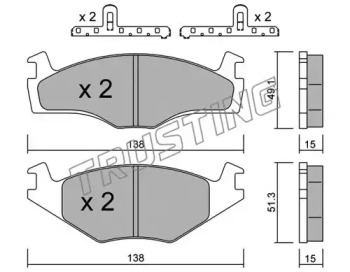 Комплект тормозных колодок TRUSTING 047.0K