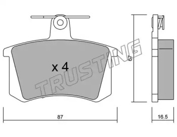 Комплект тормозных колодок TRUSTING 050.0