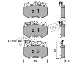 Комплект тормозных колодок TRUSTING 051.1