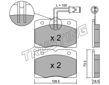 Комплект тормозных колодок TRUSTING 053.0
