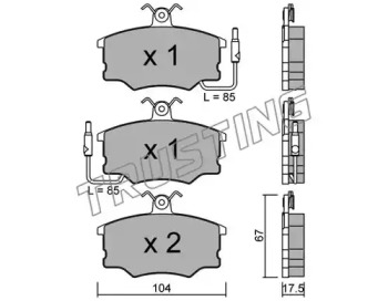 Комплект тормозных колодок TRUSTING 055.0