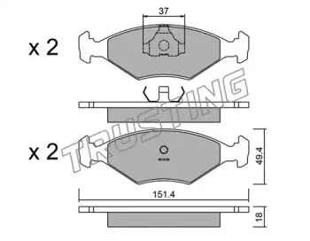 Комплект тормозных колодок TRUSTING 059.2