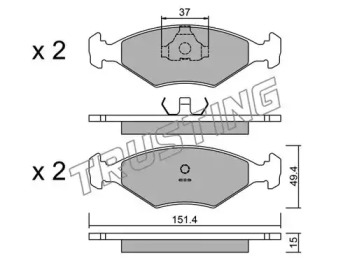 Комплект тормозных колодок TRUSTING 059.5