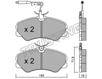 Комплект тормозных колодок TRUSTING 060.1