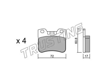 Комплект тормозных колодок TRUSTING 062.2