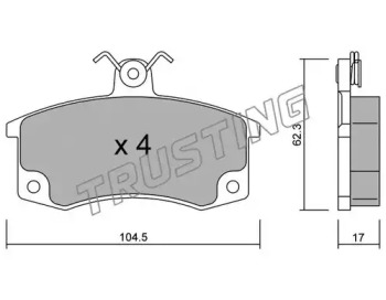 Комплект тормозных колодок TRUSTING 064.0
