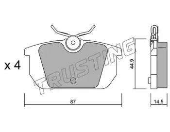 Комплект тормозных колодок, дисковый тормоз TRUSTING 066.0