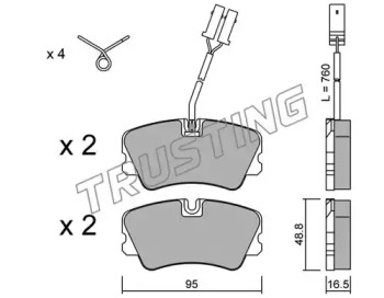 Комплект тормозных колодок TRUSTING 067.0