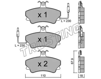 Комплект тормозных колодок TRUSTING 071.0