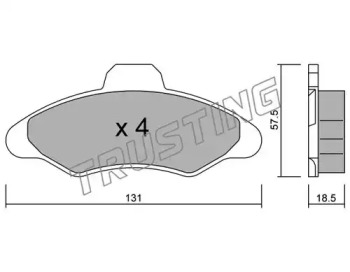 Комплект тормозных колодок TRUSTING 073.0
