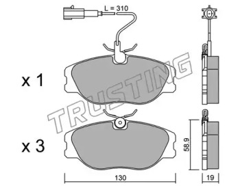 Комплект тормозных колодок TRUSTING 074.2