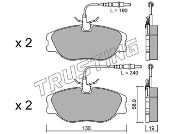 Комплект тормозных колодок TRUSTING 074.3