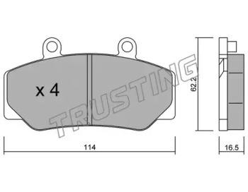 Комплект тормозных колодок TRUSTING 077.0