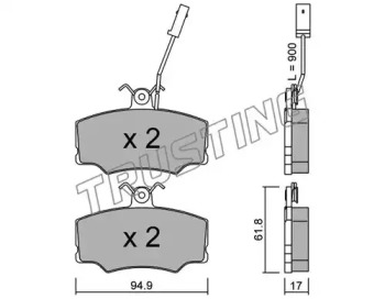 Комплект тормозных колодок TRUSTING 078.0