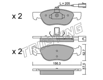 Комплект тормозных колодок TRUSTING 084.1
