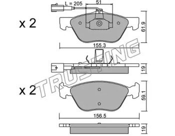 Комплект тормозных колодок TRUSTING 085.1