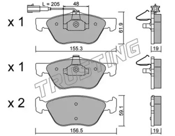 Комплект тормозных колодок TRUSTING 085.2