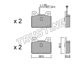 Комплект тормозных колодок TRUSTING 086.0